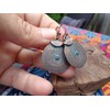 Grooved copper patina circles: small earrings