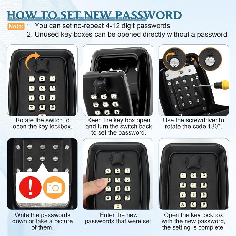 Qudubuy Key Safe Police Approved Wall Mounted Lock Box with
