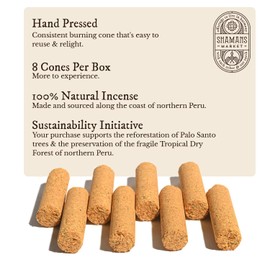 Shamans Market Palo Santo Cones: 4 Scents + Concrete Burner
