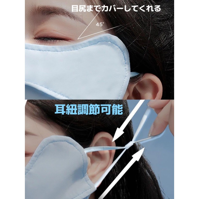 [LAAVVA] UVカットマスク 冷感 冷感マスク 【 UVカット 99% UPF50+ 】 ３D