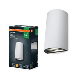 OSRAM ENDURA Style klassische LED-Außenleuchte mit Lichtaustritt oben und unten, rund, in Weiß aus Aluminium, IP44-Schutz, für Fassaden- und Eingangsbereiche