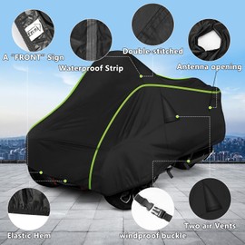 QUNSUNUS Waterproof Motorcycle Cover for Can-Am Spyder F3 2016-2023, 420D Heavy Duty Motorcycle Cover,Trike Motorcycle Cover with Wind, Sun, UV and Dust Protection