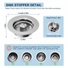 3-in-1 Kitchen Sink Drain Strainer, Pop Up Sink Stopper with