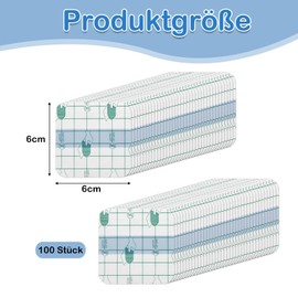 Pack of 100 Waterproof Plasters, Shower Plasters, Waterproof Second Skin Protection Plasters for Swimming, Showering, Prevent Water from Incoming Wounds (6 x 6 cm)