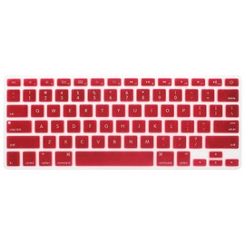HRH Silicone Keyboard Cover Skin for MacBook Air 13,for MacBook Pro 13/15/17 (with or w/Out Retina Display, 2015 or Older Version),for iMac Older USA Layout,Red Wine