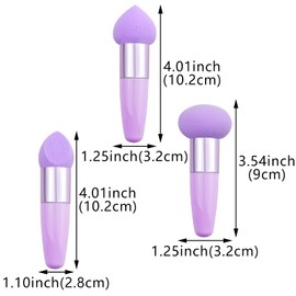 6 Pack Makeup Sponge Blending Sponge Applicator Soft Beauty Sponge with Smooth Handle Multifunction Dry & Wet Use Foundation Blender Make Up Tools for Women Eyeshadow Liquid Foundation