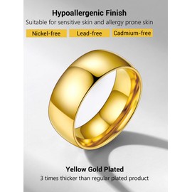 PROSTEEL Matching Rings for Couples Gold Thumb Rings