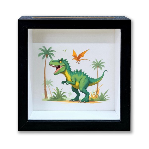 Children Saving Money Shadow Box Frame, Boy Piggy Bank Box