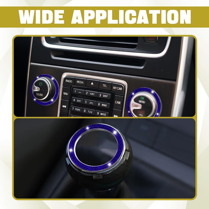 HEVLE Crystal Rhinestone Engine Start Decals, Push to Start Button