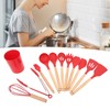 12 PCS Kitchen Cooking Utensils Set Ergonomic Wooden Handle Silicone