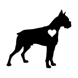 Yoonek Graphics Love Boxer Dog Decal Sticker for Car Window, Laptop and More. 1301Black4