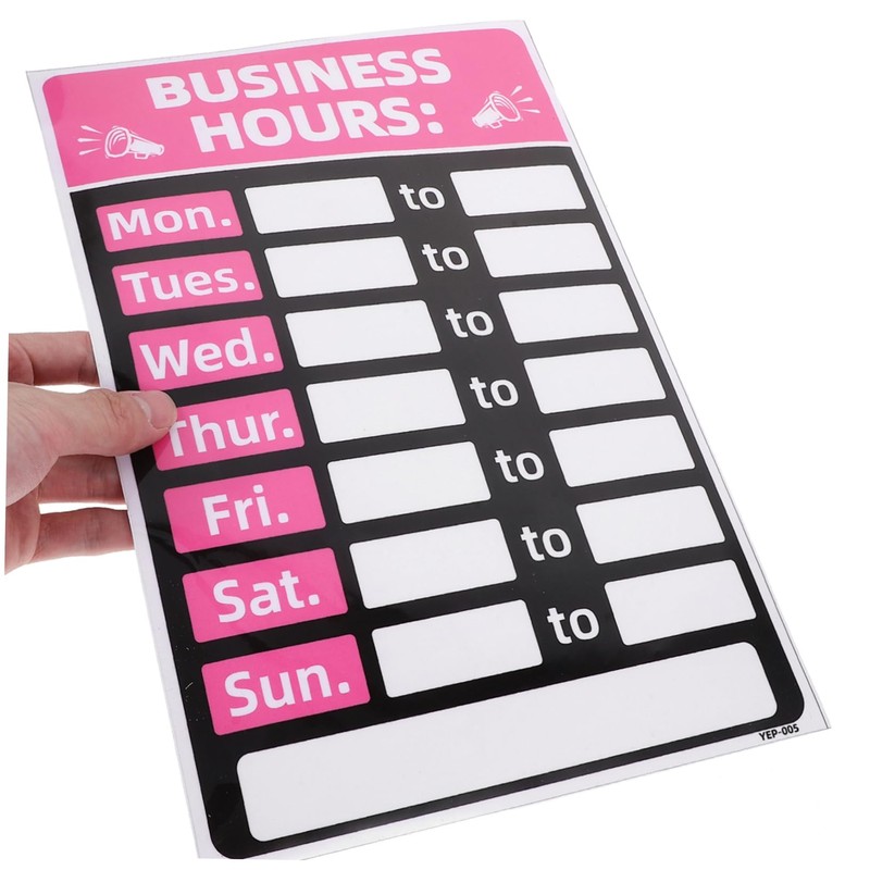 OHPHCALL Business Hours Sign Store Opening Hours Sign Stickers for