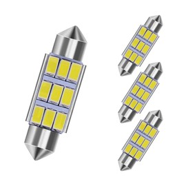 UGSHY Pack of 4 Car LED Bulbs, 6000K Pure White Bright, 41mm DE3021 Bulb Festoon Dome Lights, Interior Car Lights Error Free 9-SMD 5630 Chipsets for Interior Map Dome Trunk Courtesy Lights (White)