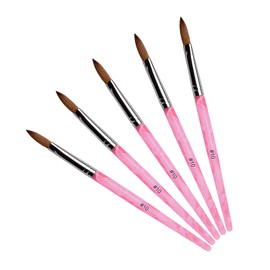 Rolabling 5pcs10# Kolinsky Sable Brush Acrylic Nail Art Brush Nail Art Painting Brush (5Pcs size 10#)