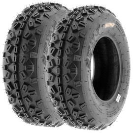 Set of 4 SunF A035 XC MX 21x6-10 Front & 20x11-9 Rear Sport ATV UTV Knobby Tires, 6 PR, Tubeless