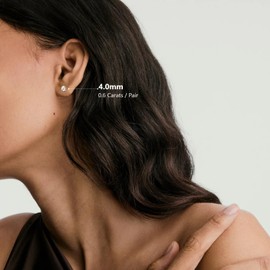 KRKC&CO Moissanite Studs Earrings, 4Prong Lab Created Diamond Earrings, 925 Silver 14K Gold Plated, 1.6CT D-Color VVS1, Solitaire Jewelry Gifts for Women