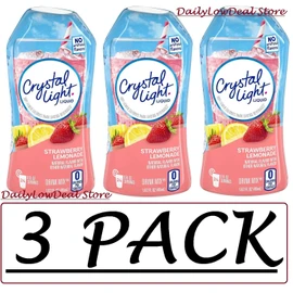 Crystal Light 3 PACK - Crystal Light Strawberry Lemonade Liquid Water Enhancer 1.62 oz EACH
