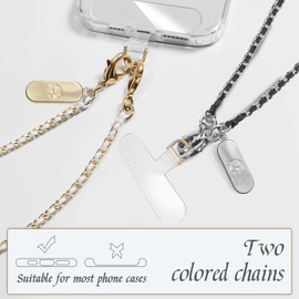 X-Lounge Crossbody Phone Strap Detachable Phone Chain Strap Crossbody Phone Lanyard Chain Lightweight Phone Chain Wristlet for Women Fashion Cell Phone Chain Strap with Clear Phone Tether Tabs