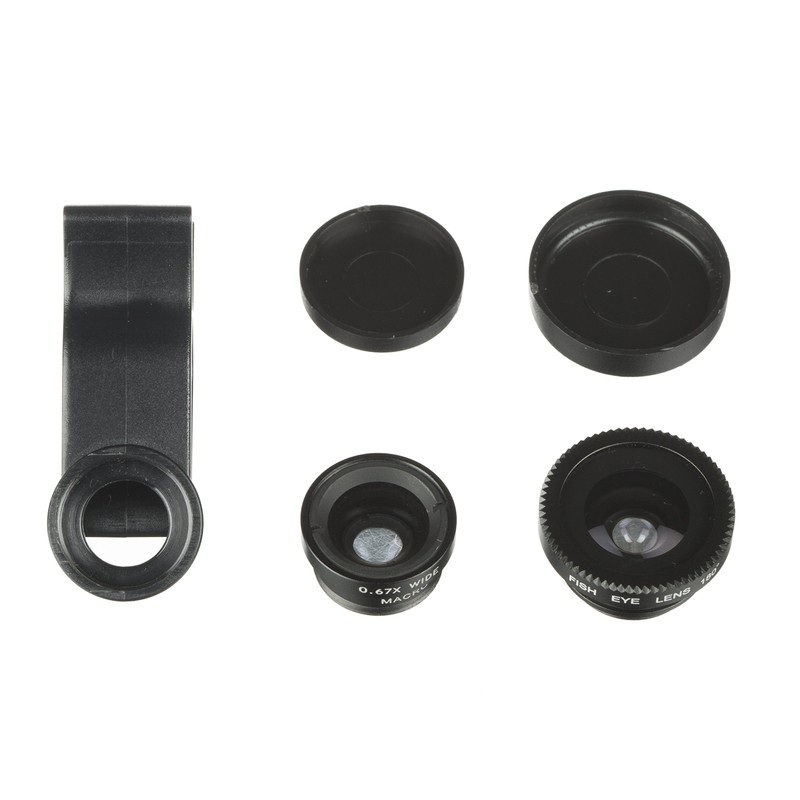 KitVision 3-in-1 Clip Lens Set for Smartphones (Macro, Fisheye and