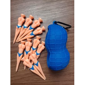 BEAGLE CAT Peanut Golf Ball Case and 10 Macho Mantees Set, Blue, Hanging type