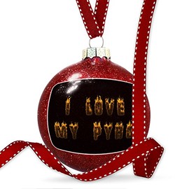 NEONBLOND Christmas Decoration I Love My Pyro Fire Flames Hot Ornament