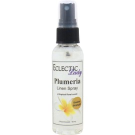 Plumeria Linen Spray (Double Strength), 2 ounces - Eclectic Lady Sheet and Linen Spray - No Artificial Colors, Parabens, or Preservatives - Long-Lasting Scent for Bed, Fabric & Pillow