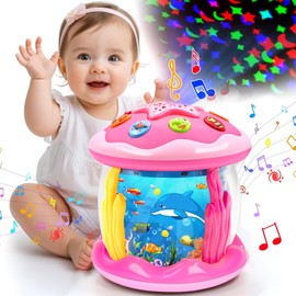 Baby Toys for 1 Year Old Girls Gifts Ocean Projector Baby Toys 6 to 12 Months Toddler Musical Sensory Toys for 6 9 12 18 Month Early Learning Infant Crawling Light Up Toys for Boys Christmas Birthday