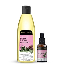 Soulflower Soulflower Organic Hair Growth Kit - Castor Rosemary Hair Growth Oil and Rosemary Essential Oil Bundle of 2