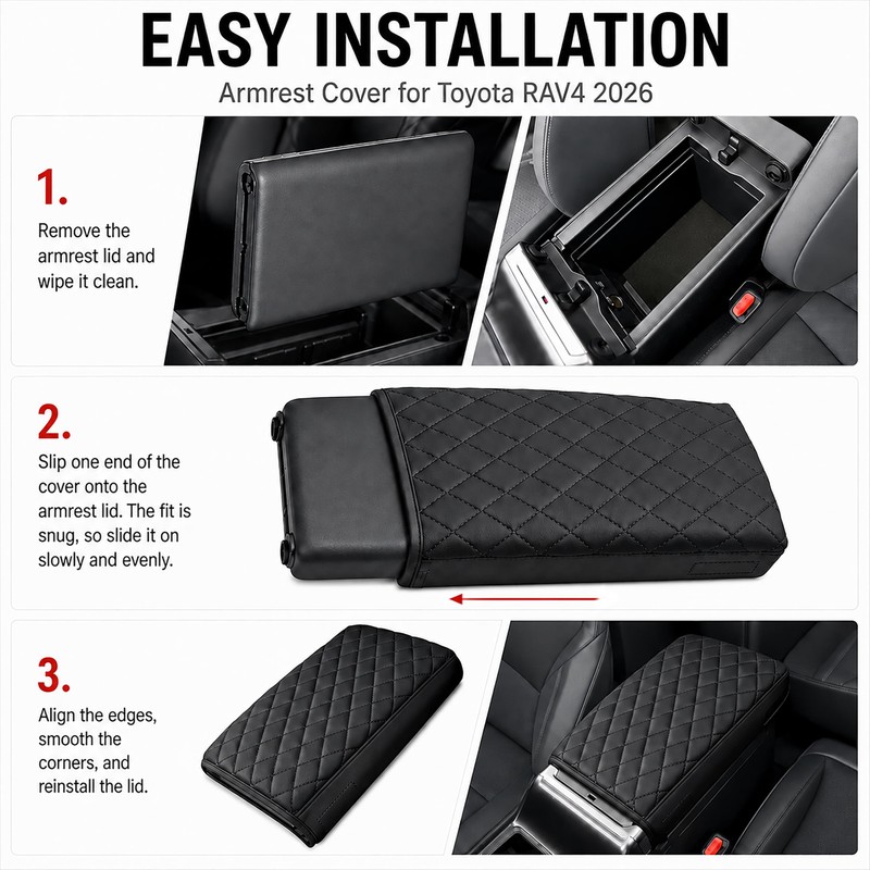 RSLUX Center Console Cover for Toyota RAV4 2026 Accessories Thickened