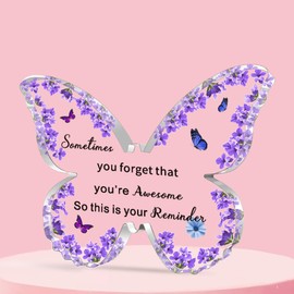 WTOPP Inspirational Gifts For Women Butterfly Shape Acrylic Encouragement Gifts For Family Friend Her BFF Thank You Appreciation Gifts For Colleague Coworker Boss Teacher