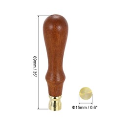 PATIKIL 15mm Round Blank Wax Seal Stamp, Removable Brass Head Without Carving Wooden Handle for Envelope Invitation Wine Packing Gift Wrapping