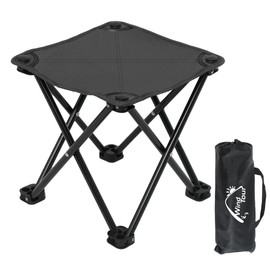 Wind Tour Portable Folding Camping Stool Outdoor Camping Lightweight Samll Chair for Fishing Hiking Gardening and Beach with Carry Bag (Black－1)
