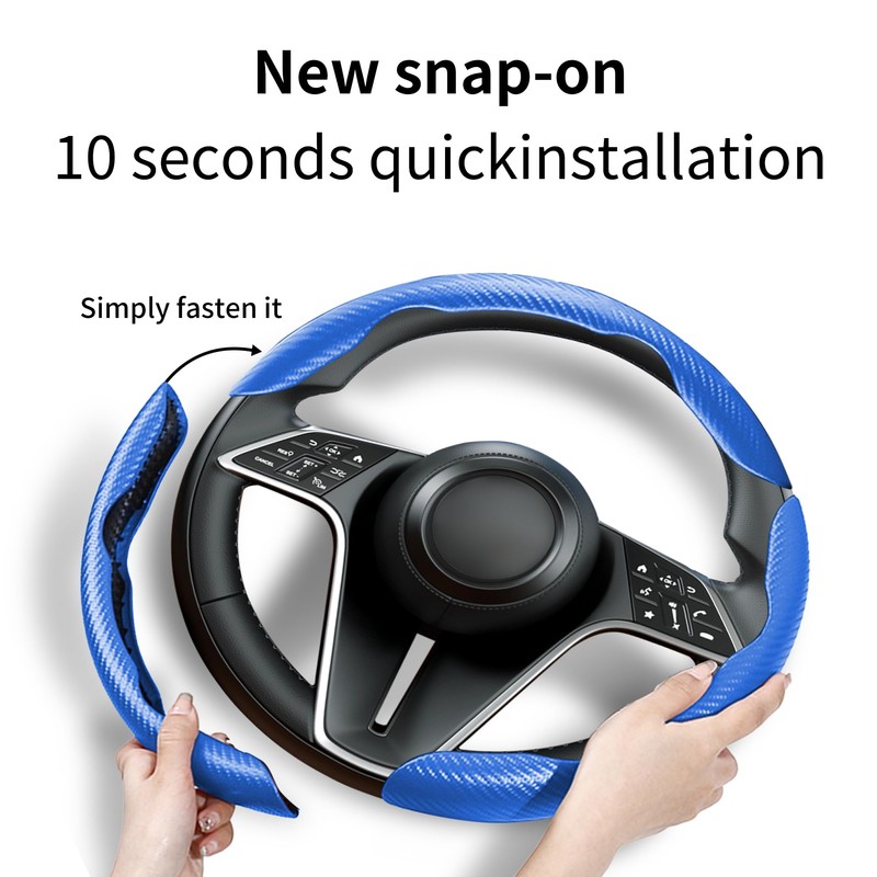 LevChall Carbon Fiber Steering Wheel Cover, 3-Piece Set Anti-Skid Comfortable