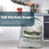Matter Compostable 13 Gallon Tall Kitchen Trash Bags with Drawstring,