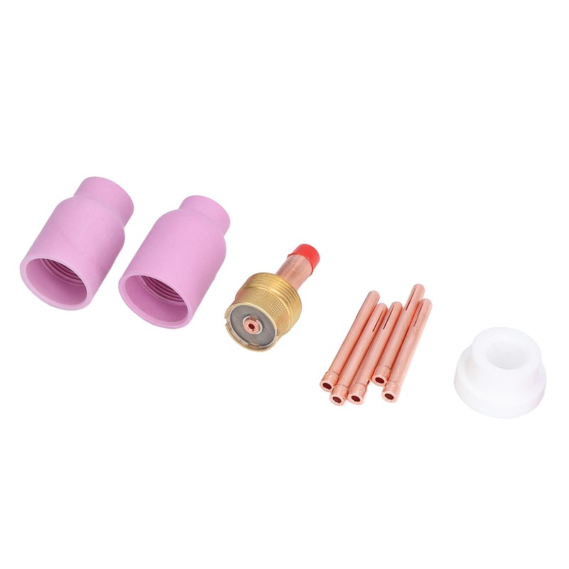 9Pcs/Set TIG Gas Lens Collets Body Brass Nozzle Ceramic Cup
