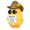 WAVGR Positive Duck Crochet Duck Animals, Cute Mini Knitted Desk