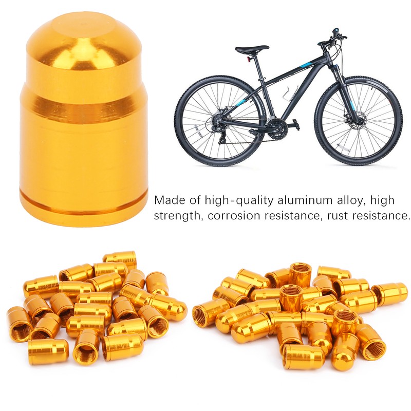 GUB 50Pcs Aluminium Alloy Schrader Valve Cap Bicycle Tyre Nozzle