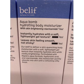 belif 1 Pack New Aqua Bomb Hydrating Body Moisturizer With Niacinamide 10.13 oz each