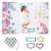 wocharm Baby Milestone Mat Blanket photo prop with floral numbers