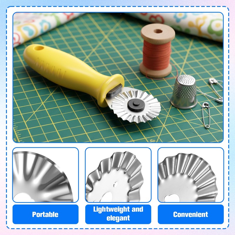 45mm Pinking Rotary Cutter Blades, 6 Pcs Wave Rotary Blades