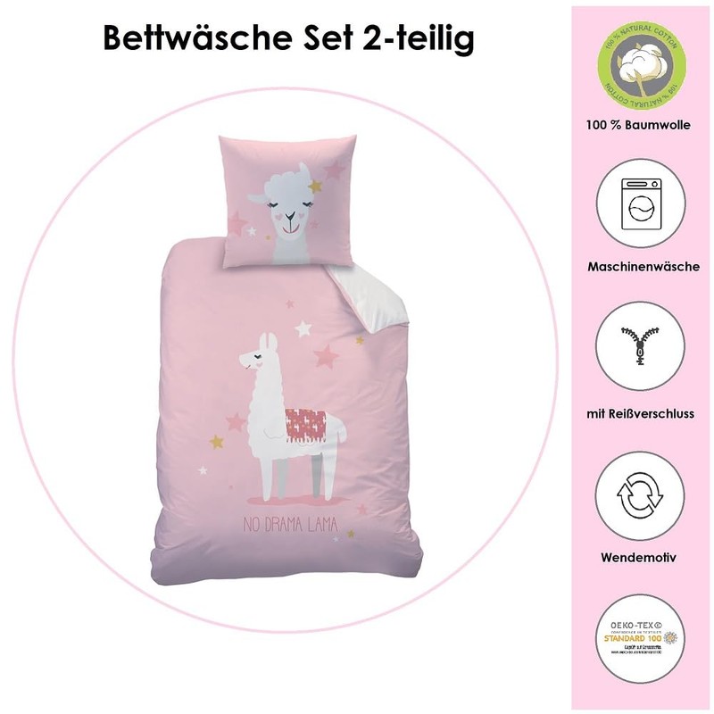 CTI reversible bed linen set Lama Queen, 135 x 200