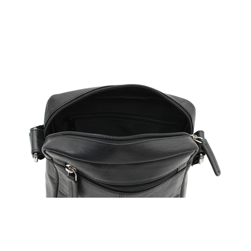 VISCONTI Compact Leather Messenger/Travel Bag S7 Black