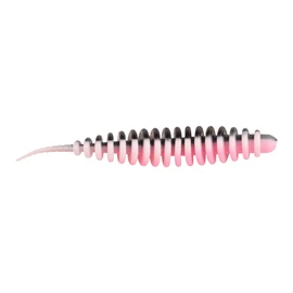 Trout Master Worm Flexible UV-Active Trout Bait with Garlic Flavour, Durable Rubber Bait, Fishing Accessories, Trout Bait, Rubber Fish, Bass Bait, Fishing (Black Back)