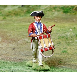 American Revolutionary War Continental Army Infantry Drummer Figure Collectors Showcase Toy Soldiers Painted Metal Figure 1/32 Britains King Country Gunn First Legion Type CS00855
