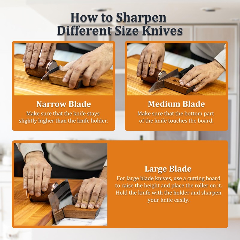 Rolling Knife Sharpener Kit – Knife Sharpening Tool with Magnetic