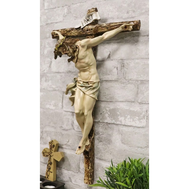 Ebros Large Jesus Christ at Calvary Crucifix INRI Wall Cross