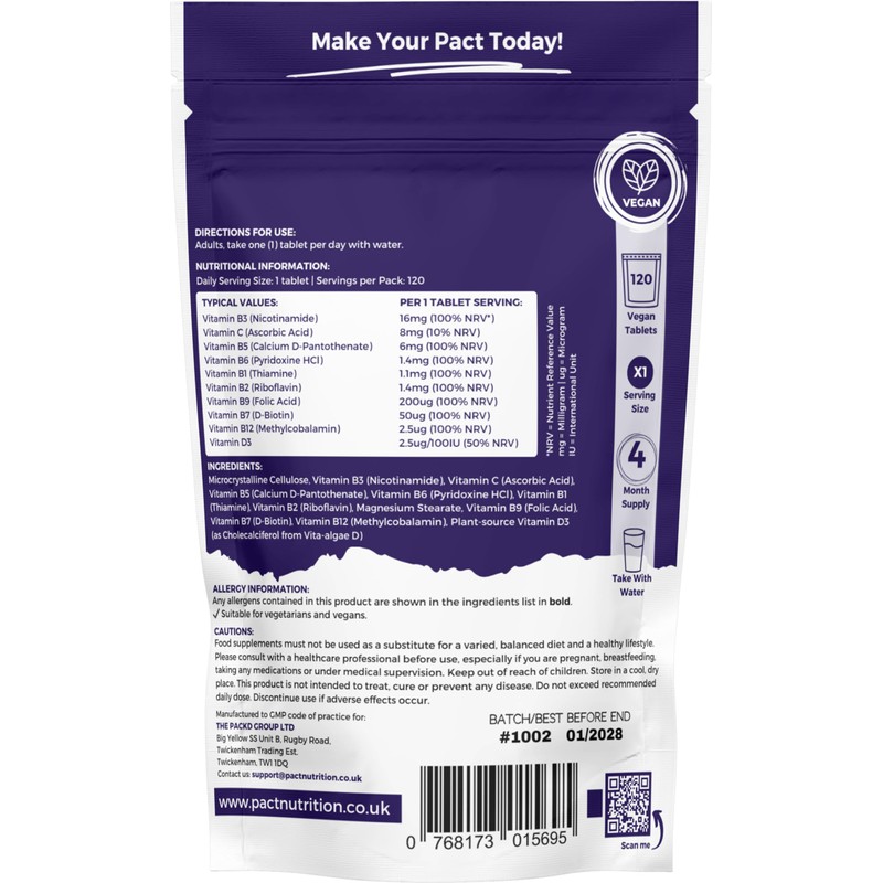 Vitamin B Complex High Strength - with Vitamin D3 &