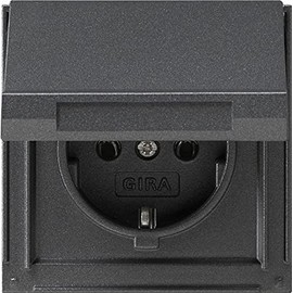 GIRA 045467 SCHUKO socket outlet with hinged cover Gira TX 44 (WG UP) Anthracite