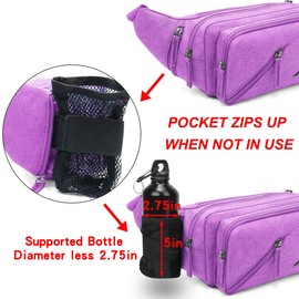 Afreter Fanny Pack Waterproof Waist Bag Pack Men Women Hip Bum Bag With Water Bottle Holder Adjustable Strap Suitable For Outdoors Workout Traveling Hiking Cycling Dog Walking Pouch Bag, Purple,