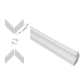 E-23-NK Trims Economy Pack Including Prefabricated Corners Lightweight and Stable Extruded Styrofoam Stucco Profiles Modern White Decorative XPS 22 x 22 mm 20 Metres + 4 Corners